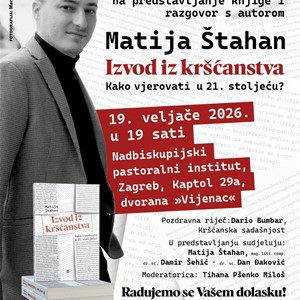 Predstavljanje knjige Matije Štahana "Izvodi iz kršćanstva. Kako vjerovati u 21. stoljeću?"
